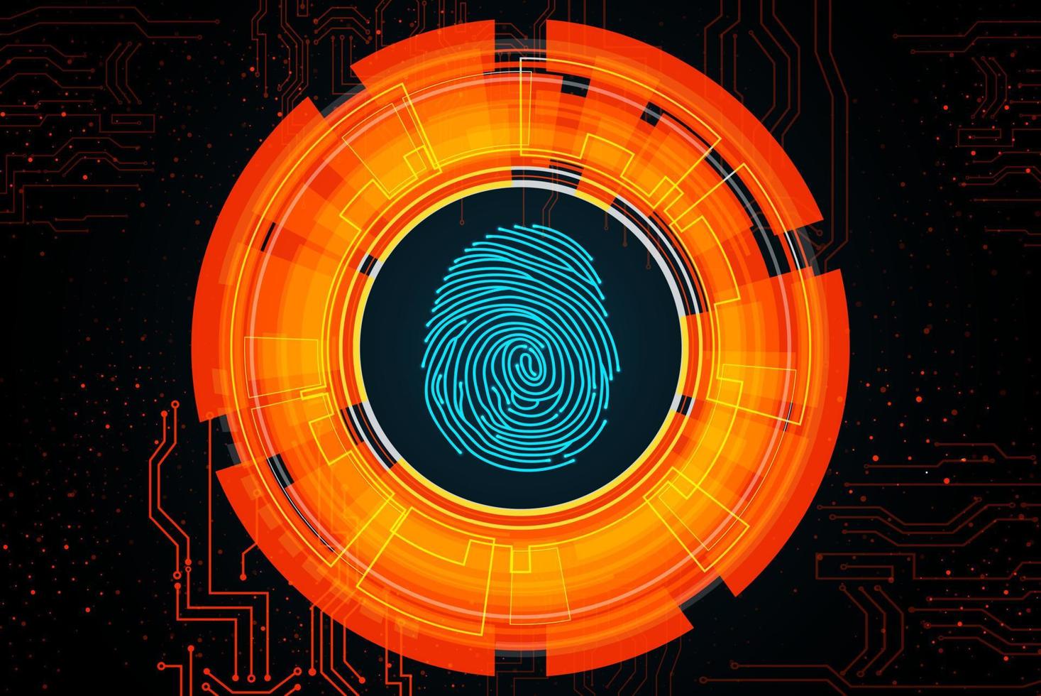 Orange light abstract technology background for concept fingerprint scanning .Vector illustration vector