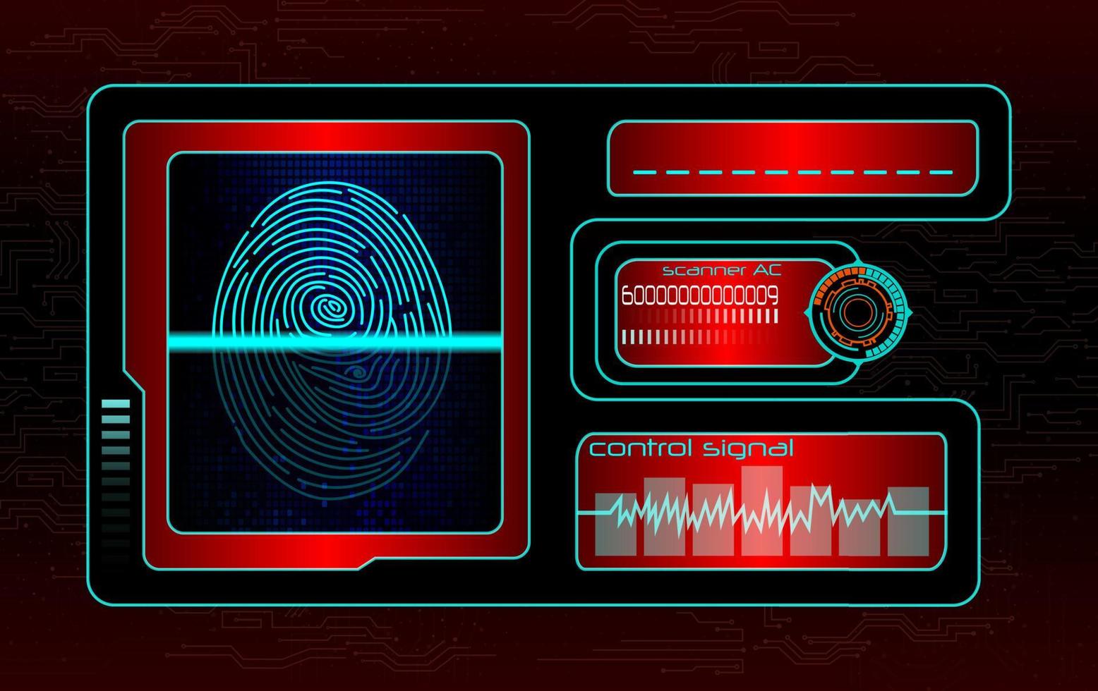 Scanning human fingerprint technology background .Vector 3D illustration vector