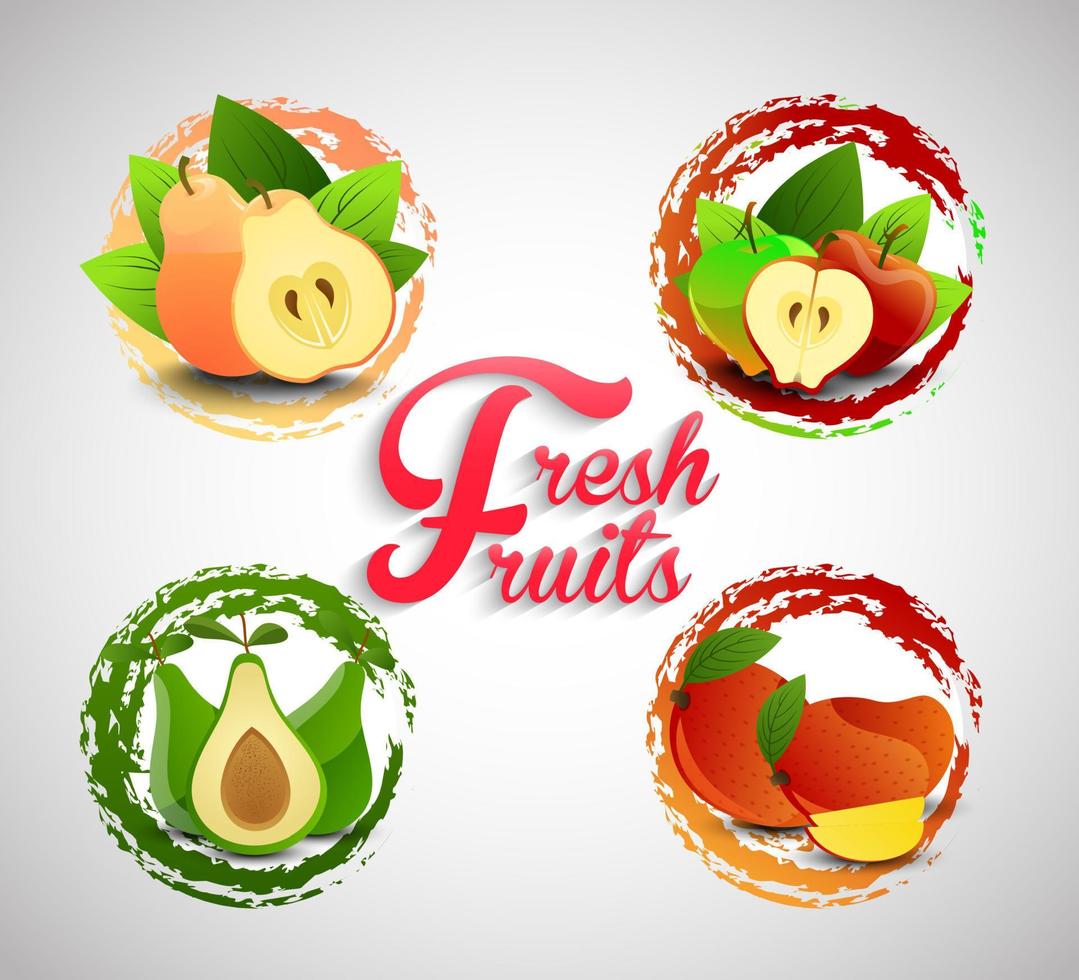Fresh Fruits Icons.Vector vector