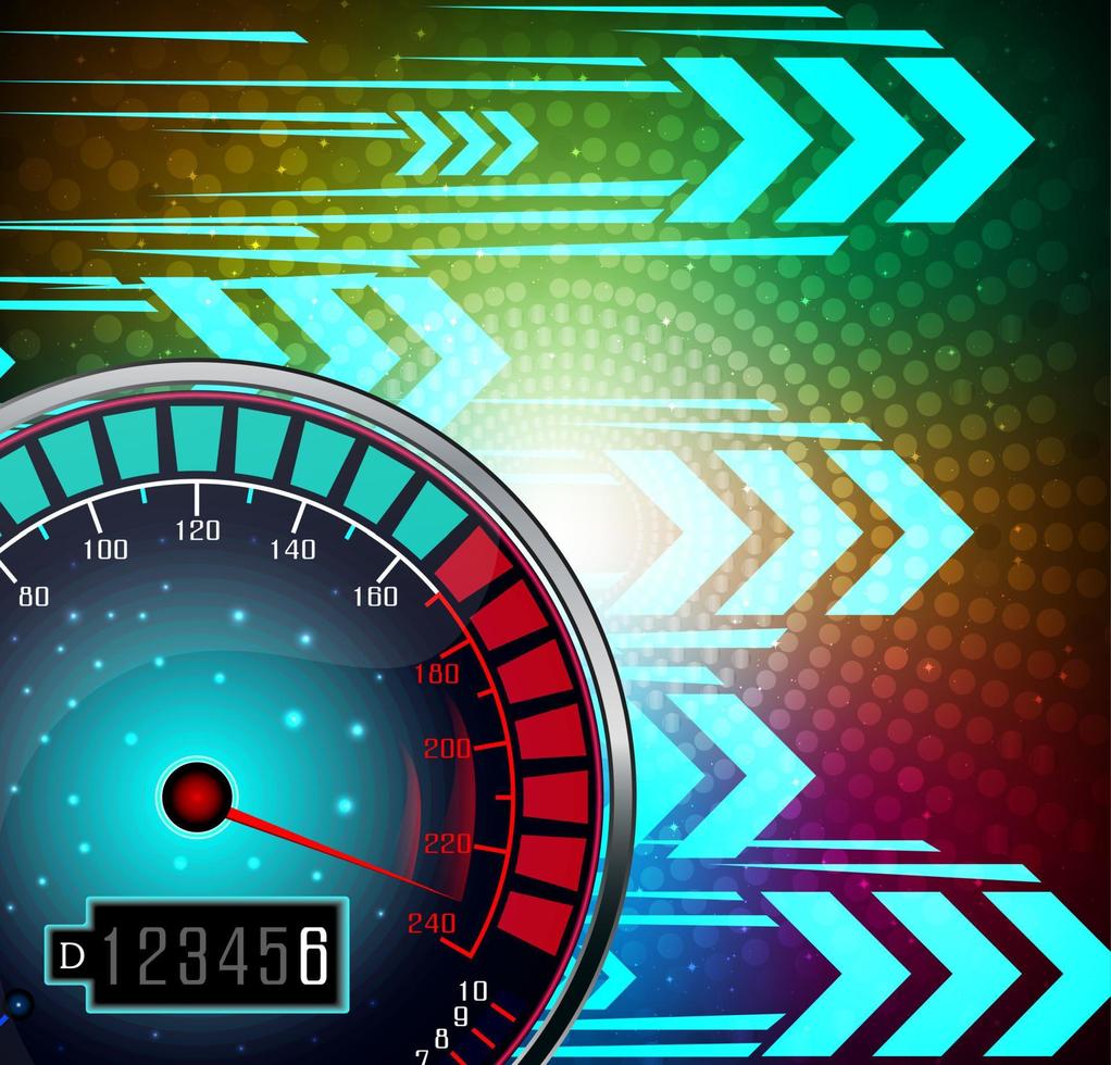 Speedometer with effect glowing background .Vector vector