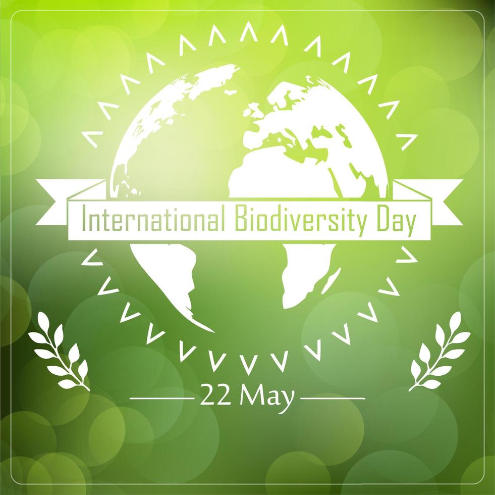 Biodiversity background with earth and ribbon a shape typography.Vector vector