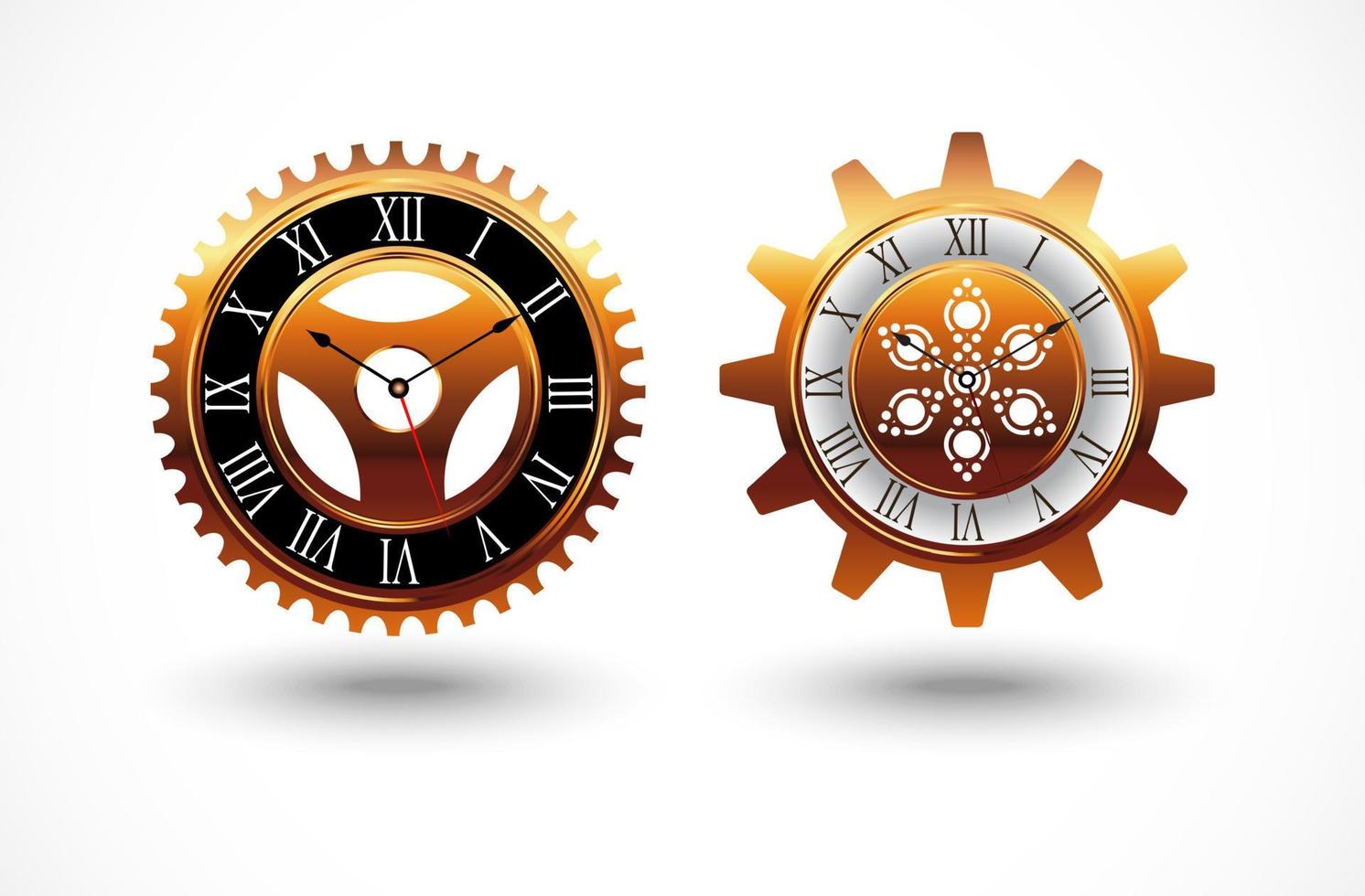Clock digital in shape gears design isolated background vector