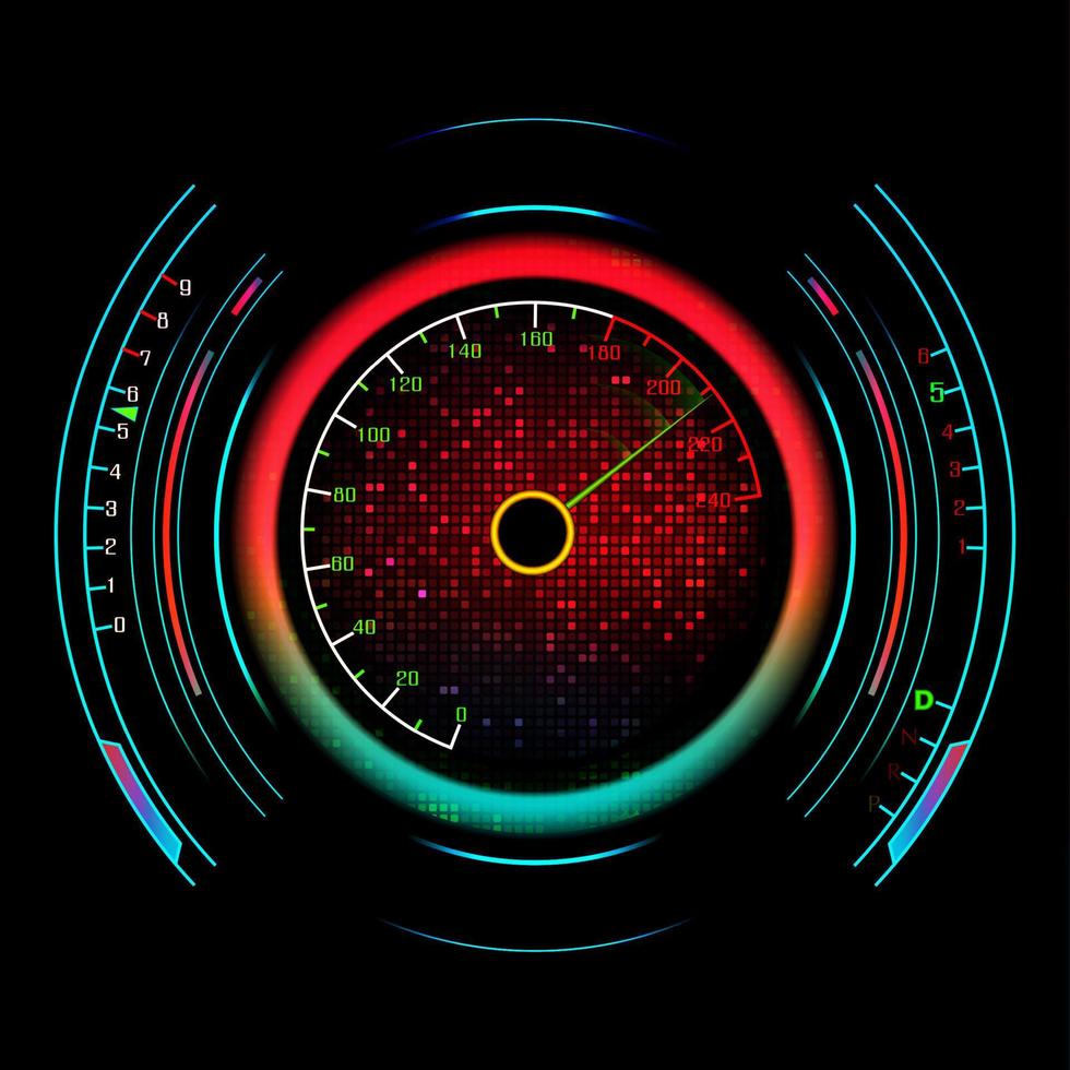 Racing car Speedometer isolated on black vector