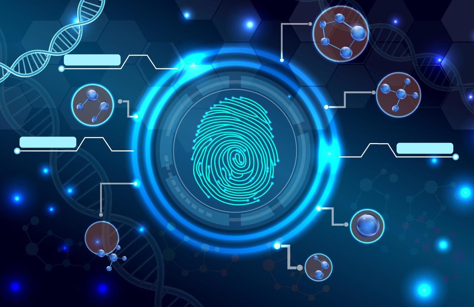 Fingerprint with concept abstract technology background.Vector illustration vector