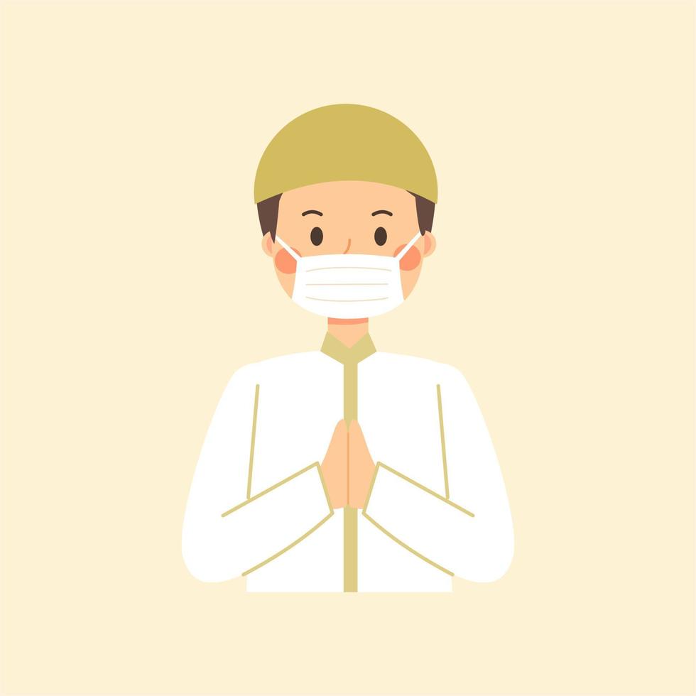 muslim man for ramadan greeting vector