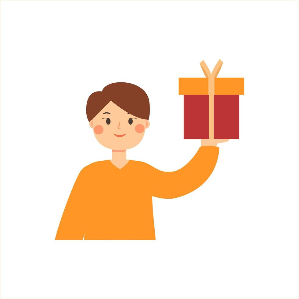 woman hold gift box vector