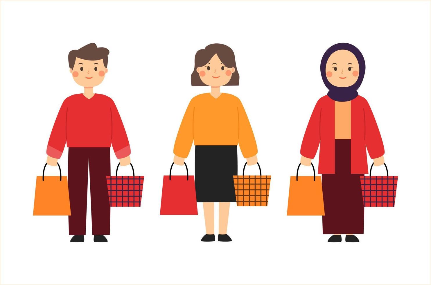 people shopping concept vector