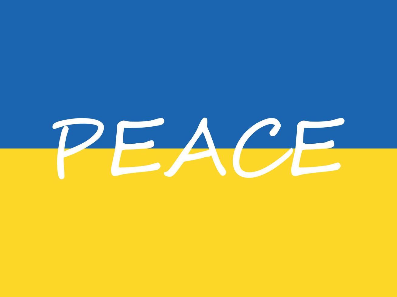 Vector illustration of the concept No War of the flag of Ukraine. Poster Peace.