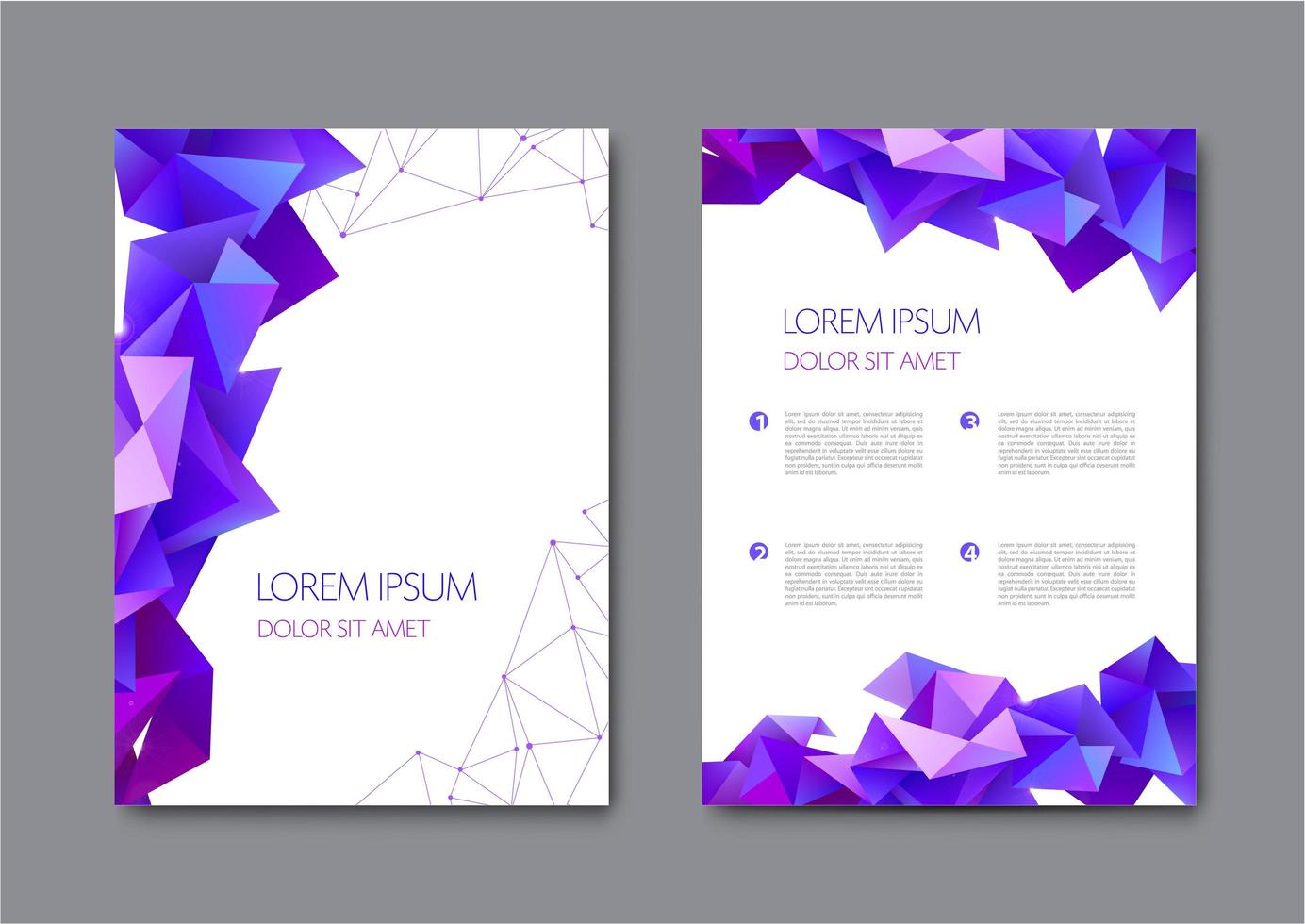 Set of vector bright abstract polygonal contemporary templates, posters, placards, brochures, banners, flyers, backgrounds and etc.