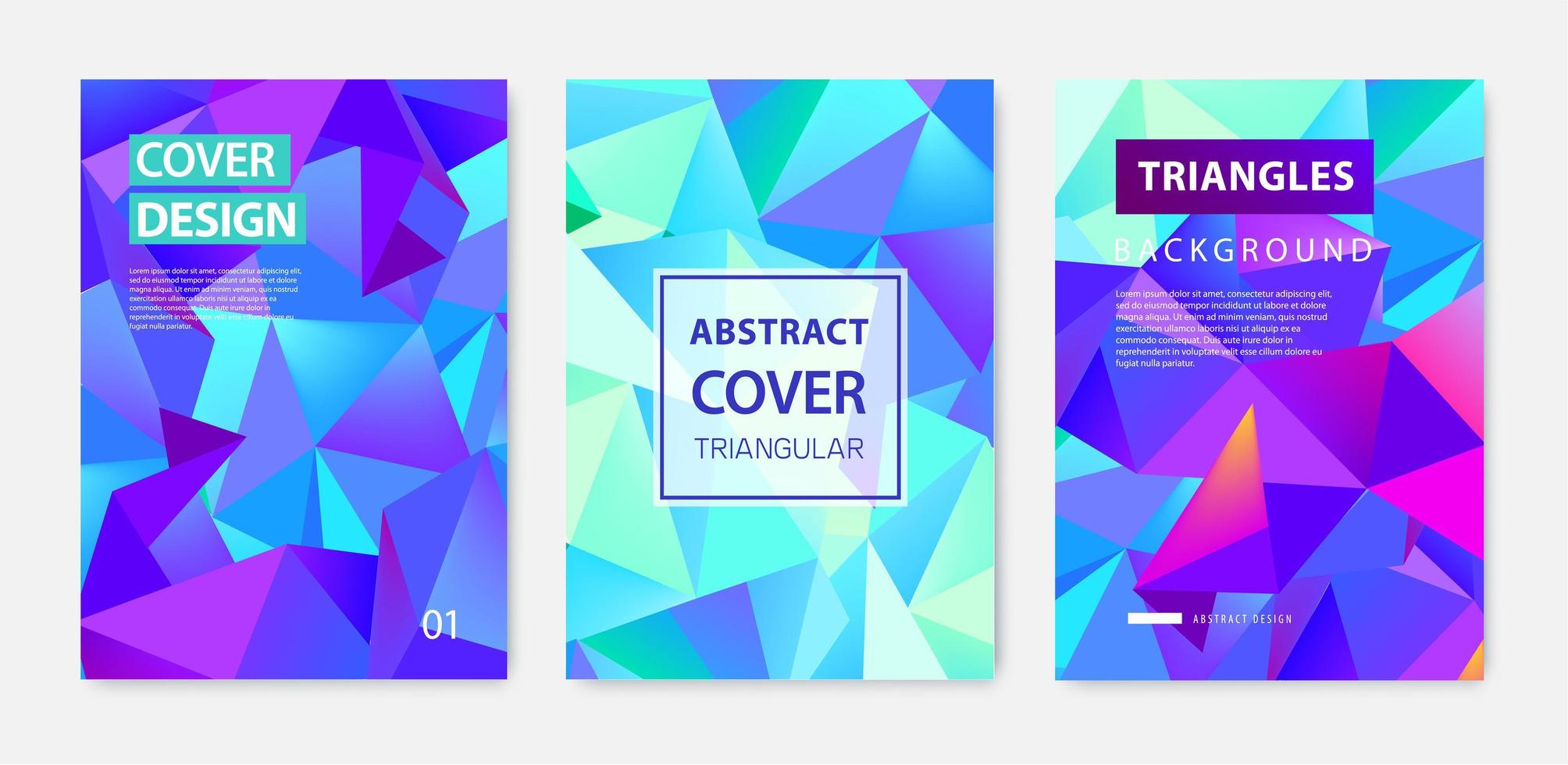 Vector set of abstract geometric covers, banners, posters, flyers, brochures. Text frame surface. a4 template design. Title sheet model set. 3d Polygonal, facet