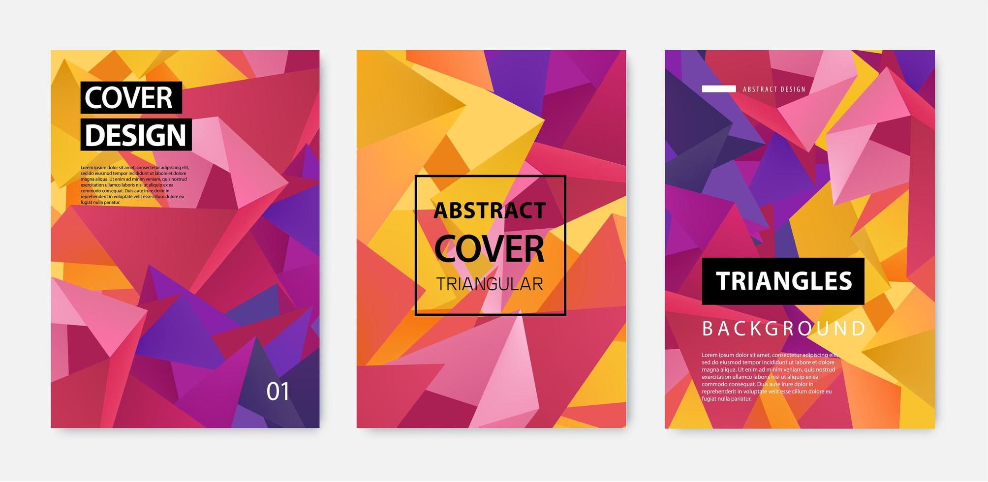 Vector set of abstract geometric covers, banners, posters, flyers, brochures. Text frame surface. a4 template design. Title sheet model set. 3d Polygonal, facet