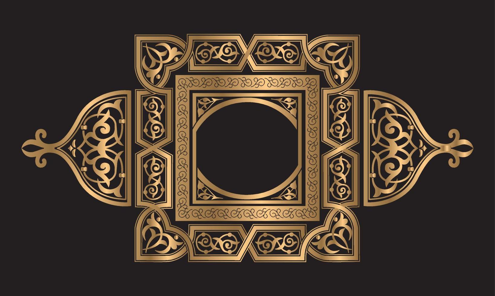 Invitation of golden photo frame vector design