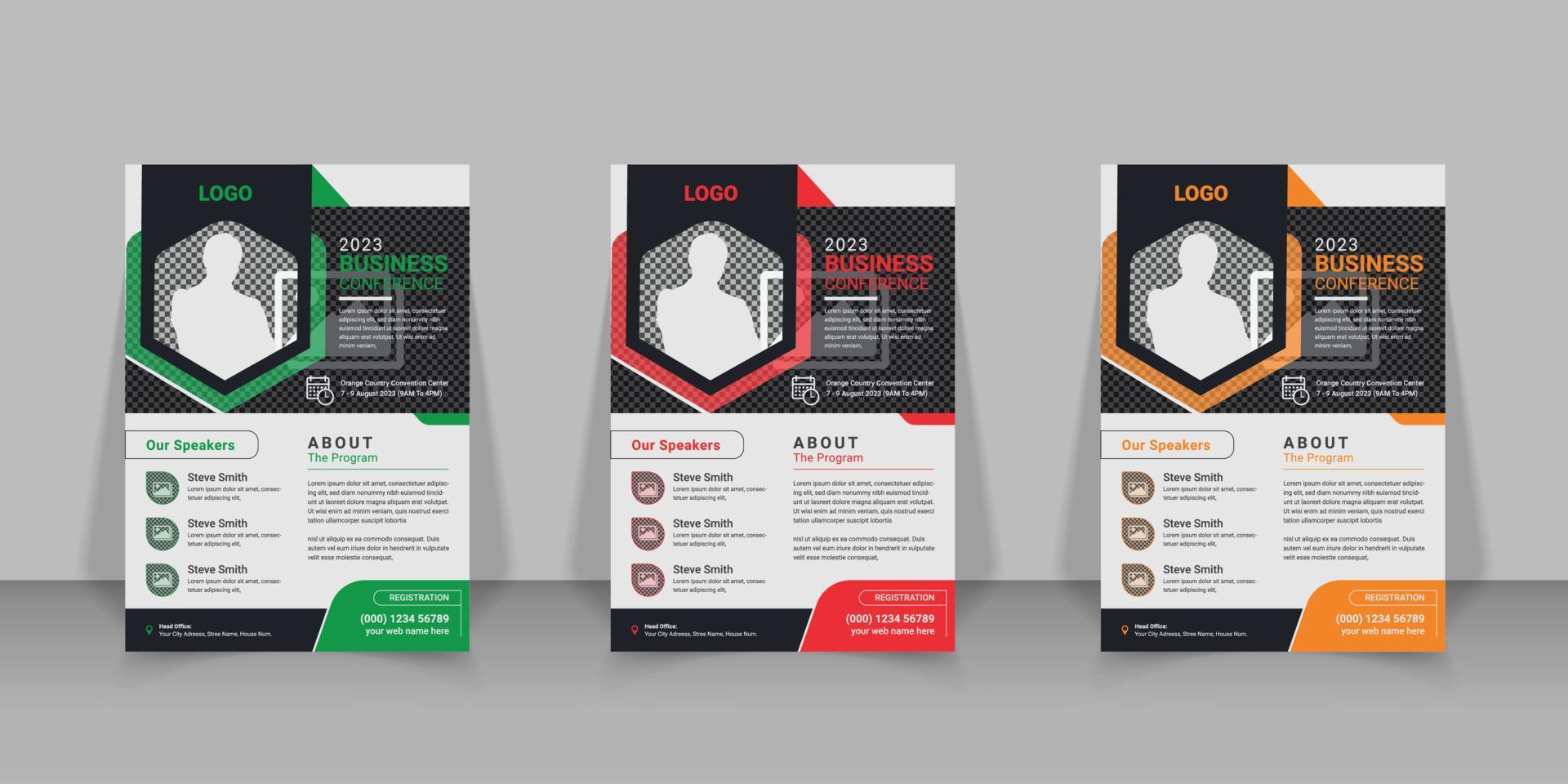 Business conference flyer template design vector