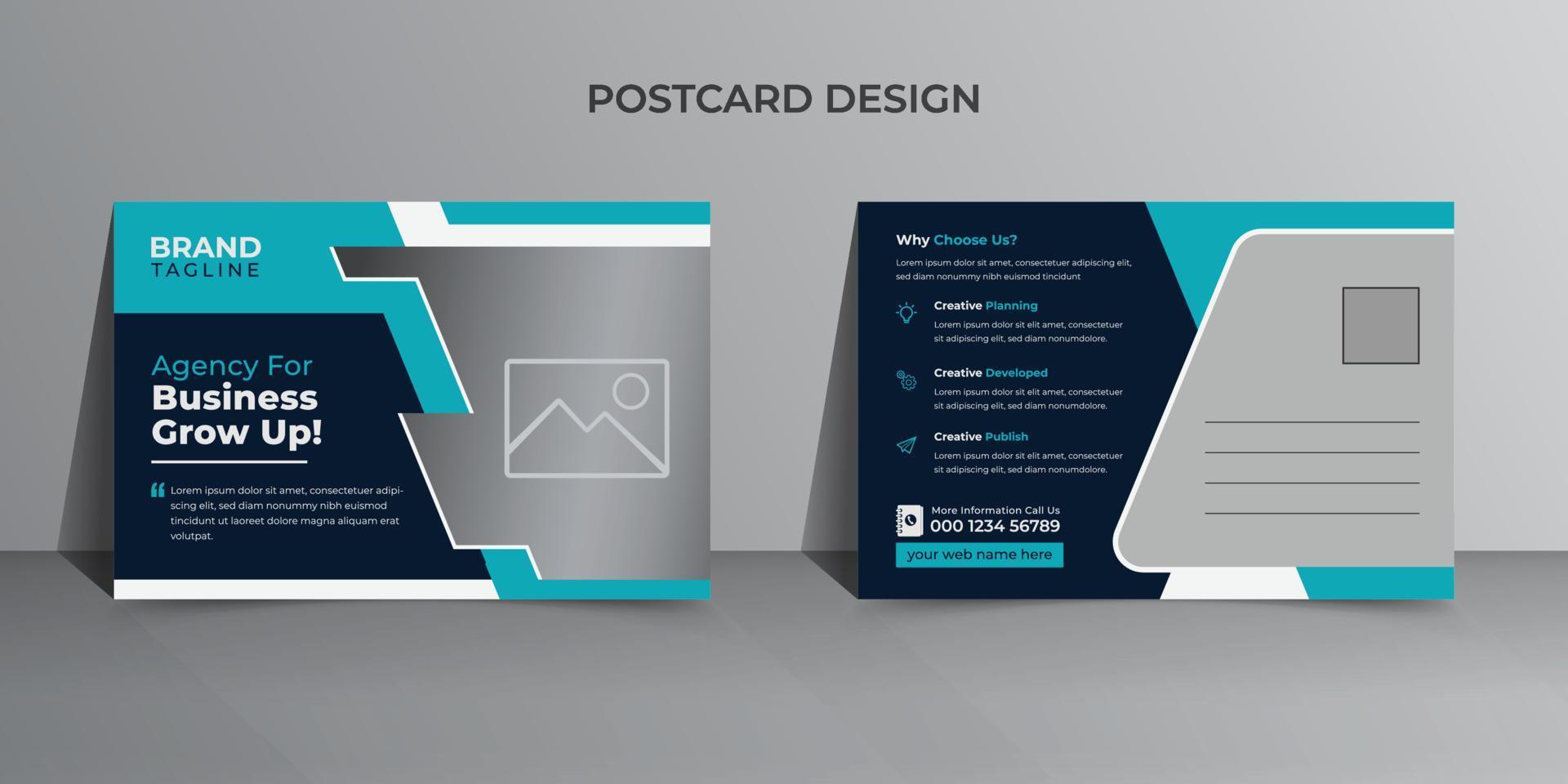 Morden and creative business postcard template design vector