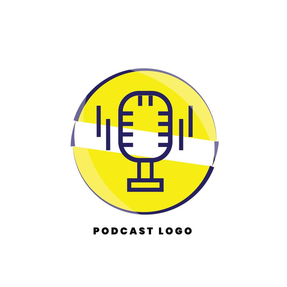 Podcast line logo vector