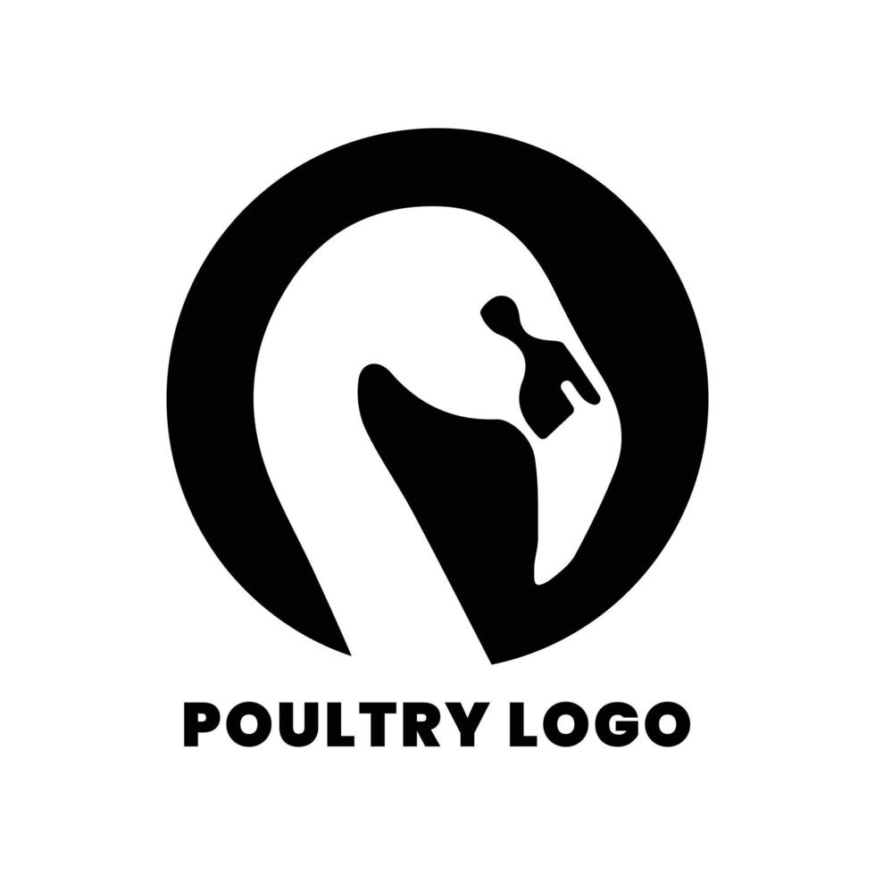 Poultry monochrome logo vector