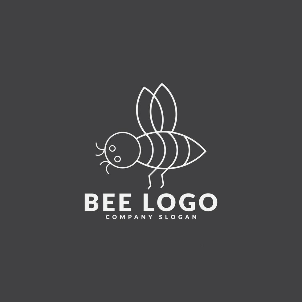 Bee logo design template vector