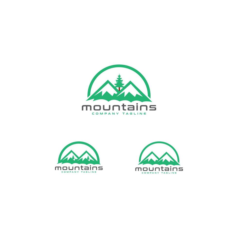 Mountain logo template set vector