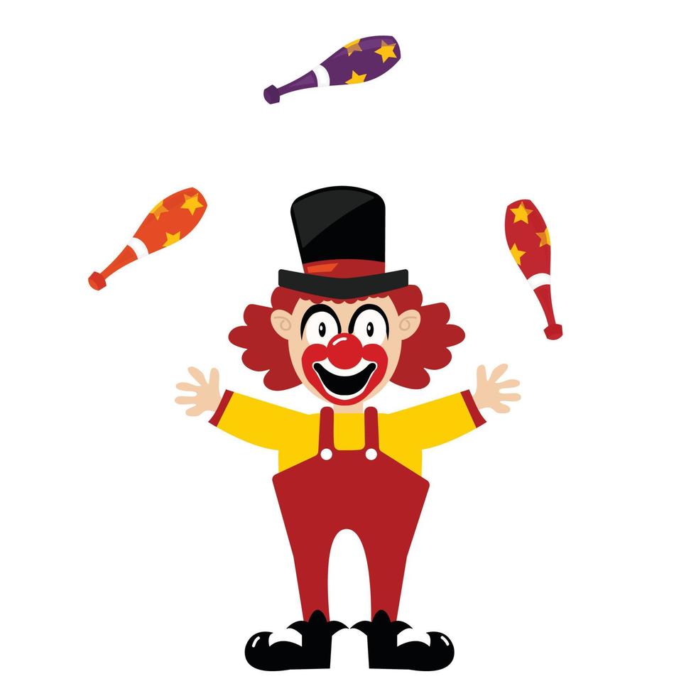 vector de dibujos animados lindo payaso de circo