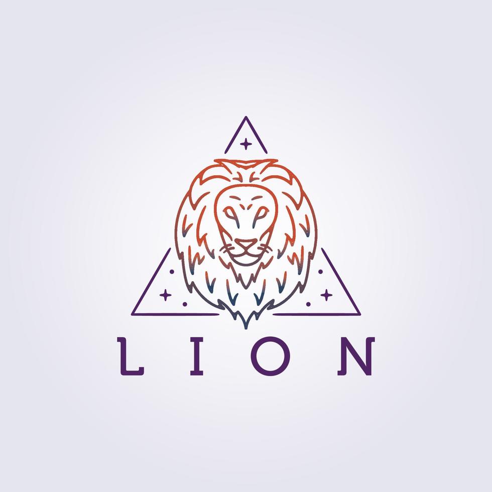 king lion head line icon logo vector, leo zodiac horoscope astrology simple minimalist modern symbol illustration design vector