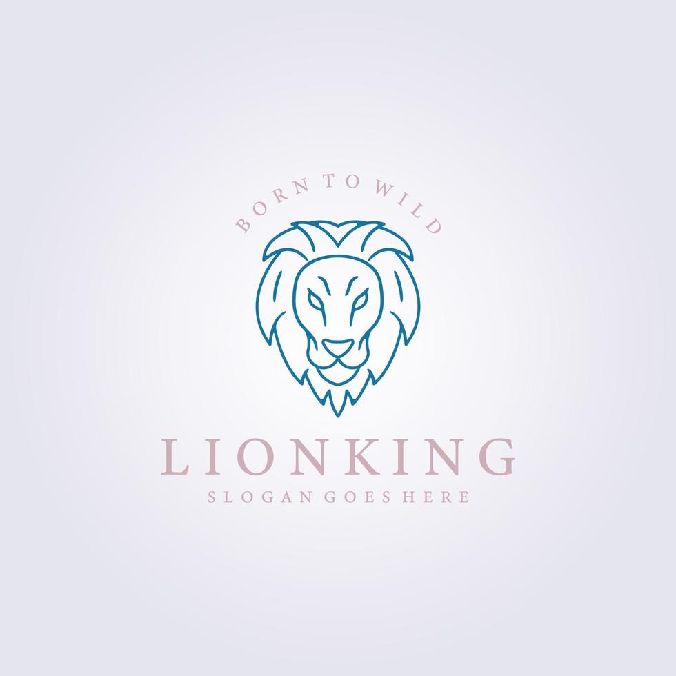 simple minimal cute lion, minimalist linear modern leo logo vector illustration design