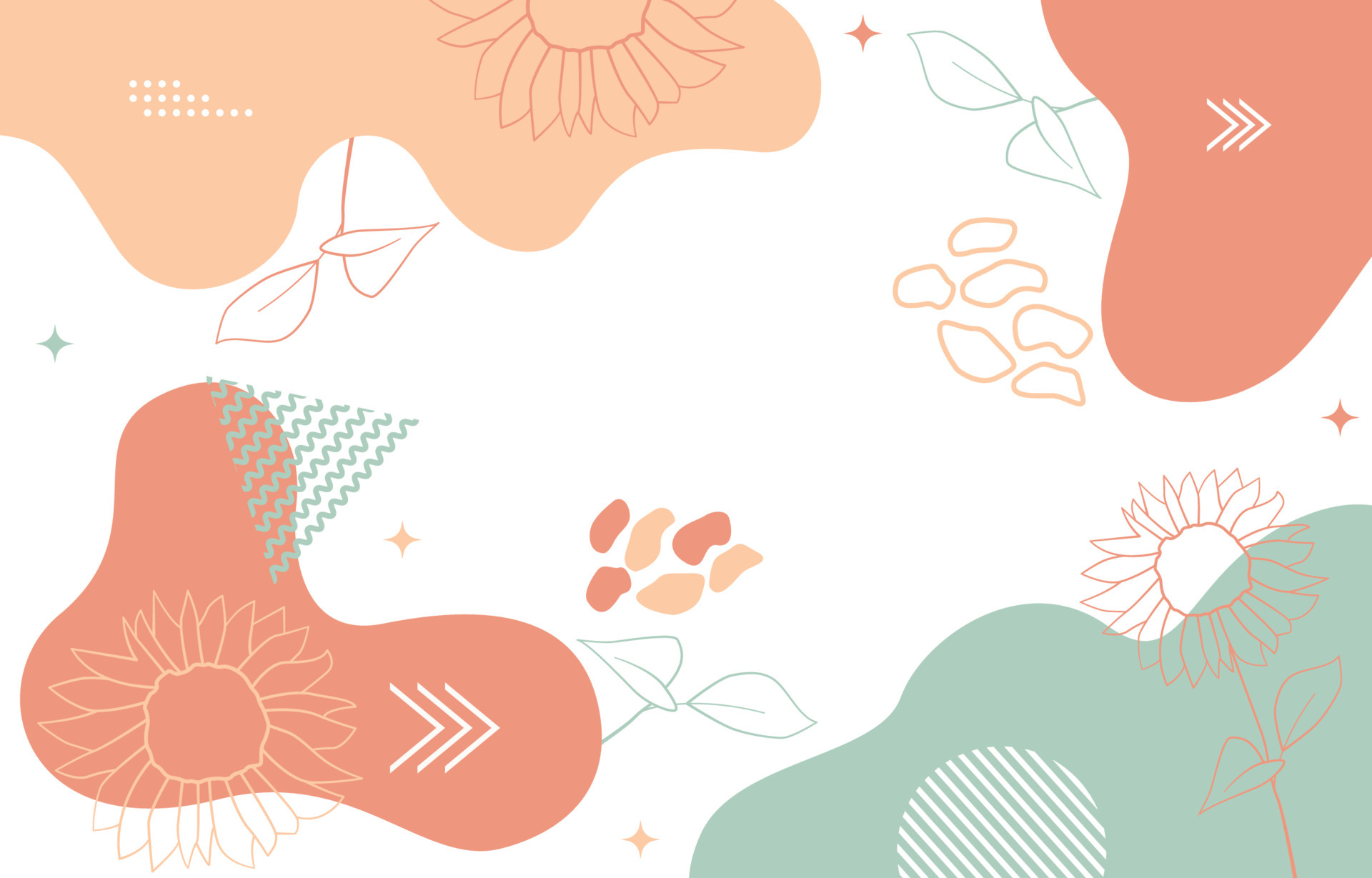 Cute Nature Floral Flower Leaf Minimalist Girly Background Wallpaper  6575425 Vector Art at Vecteezy