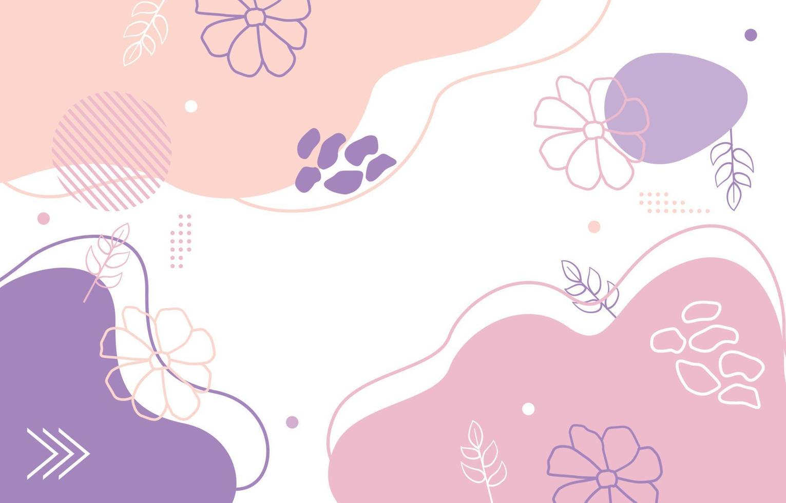 lindo naturaleza floral flor hoja minimalista girly fondo papel pintado vector