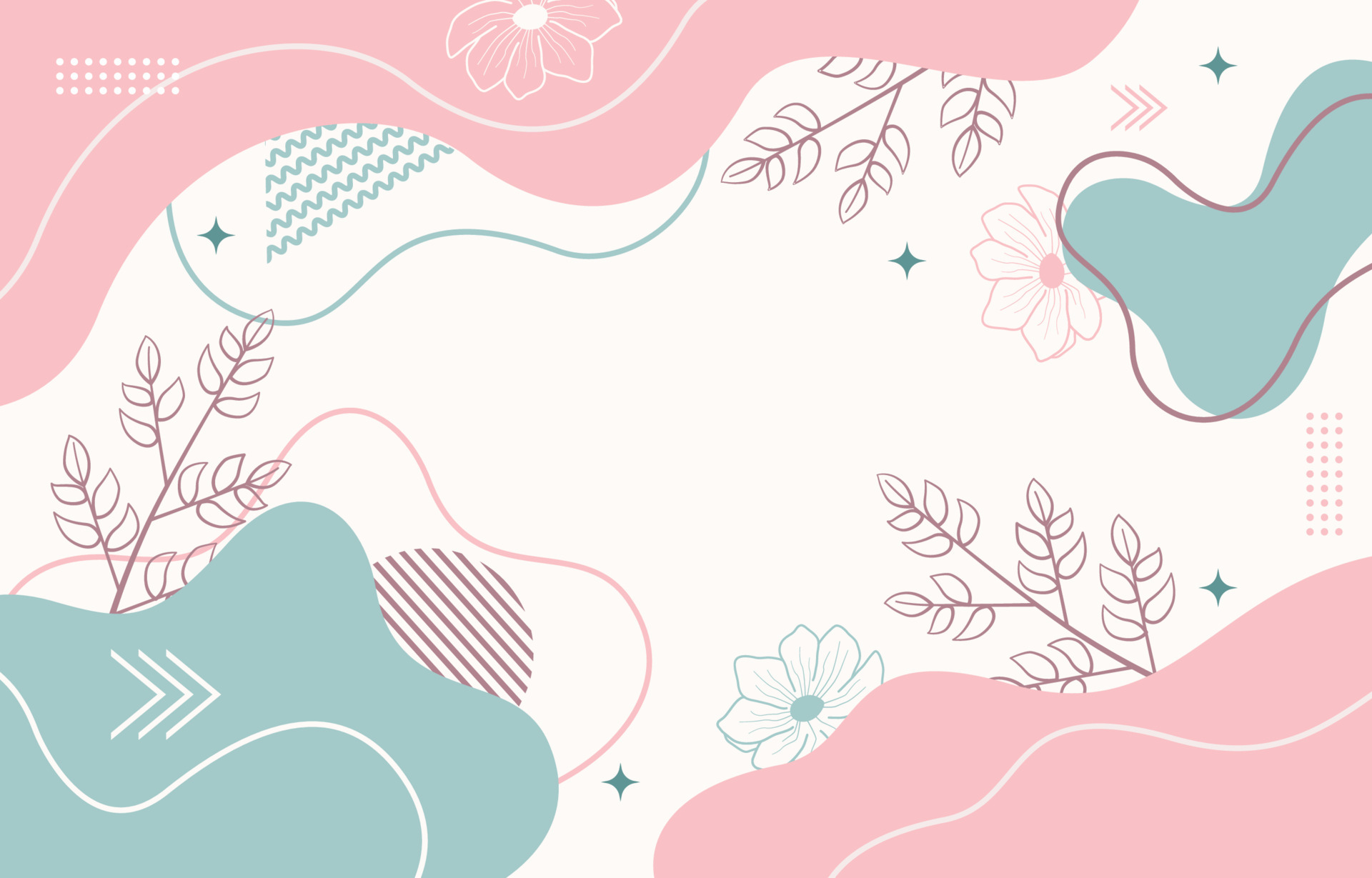 Cute Nature Floral Flower Leaf Minimalist Girly Background Wallpaper  6575431 Vector Art at Vecteezy