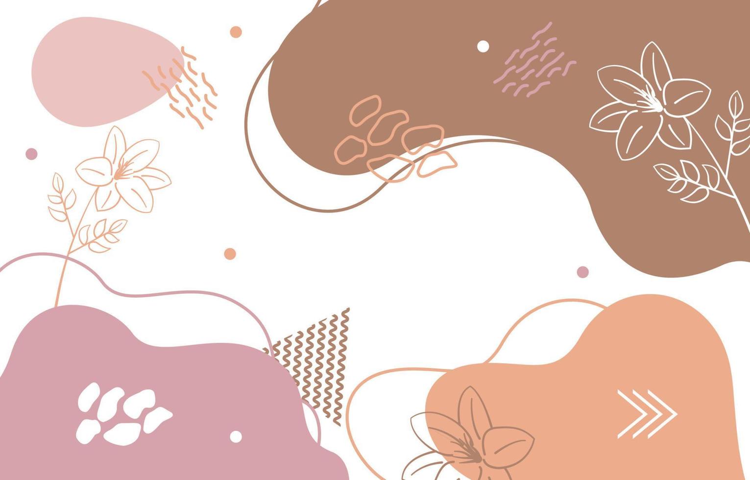 Cute Nature Floral Flower Minimalist Girly Abstract Background Wallpaper vector