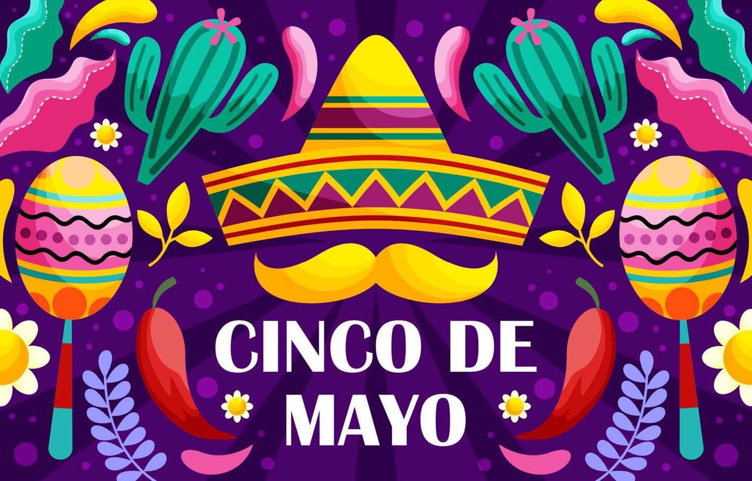 fondo de festival de ornamento de cinco de mayo vector