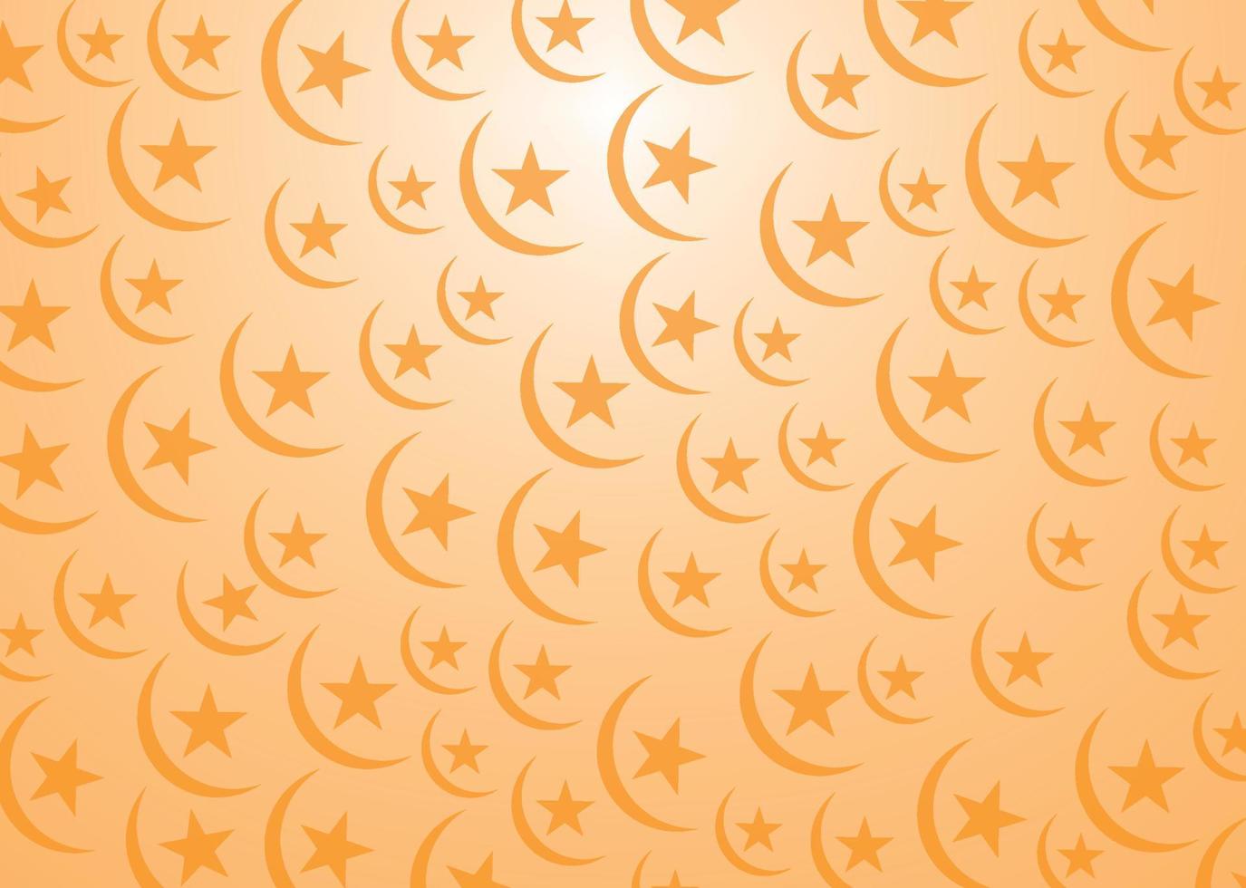 fondo de patrón islámico luna y estrella vector