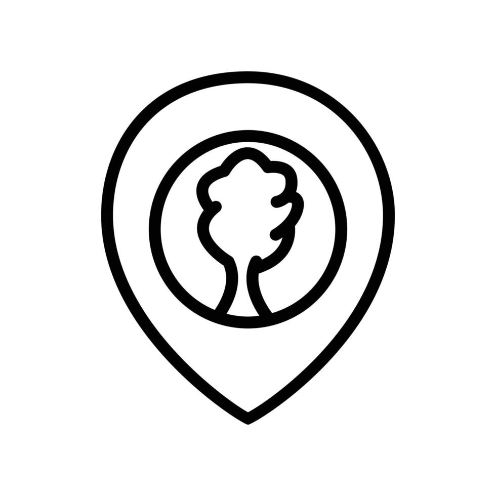 Map icon with tree. park location. line icon style. suitable for garden icon. simple design editable. Design template vector