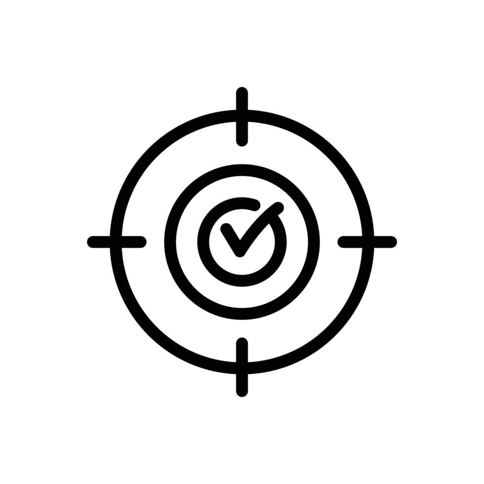 Mission target completed icon. target with check mark. line icon style. suitable for Web page templates. business website icon. simple design editable. Design template vector