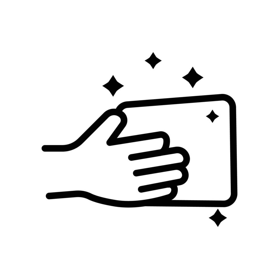 Cleaner icon. hand with cleaner. line icon style. suitable for cleanliness icon. simple design editable. Design template vector