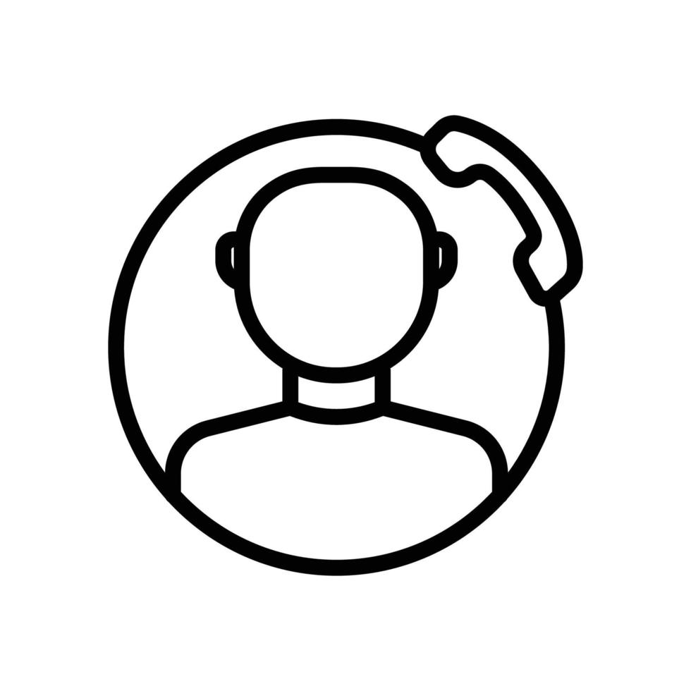 customer service icon. call center. people with phone. line icon style. suitable for Customer relationship management. business website icon. simple design editable. Design template vector