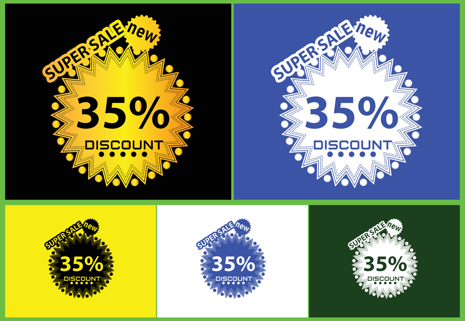 35 percent discount new offer logo and icon design template 6577282