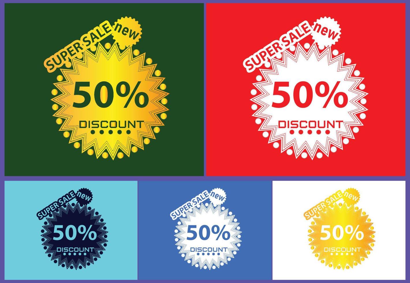50 percent discount new offer logo and icon design template vector