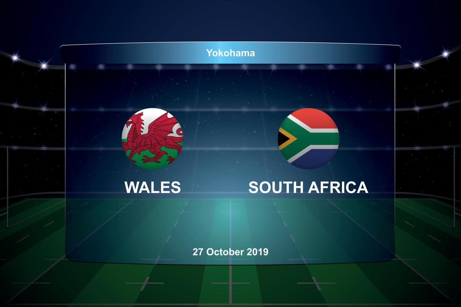 gráfico de transmisión del marcador de la copa de rugby vector