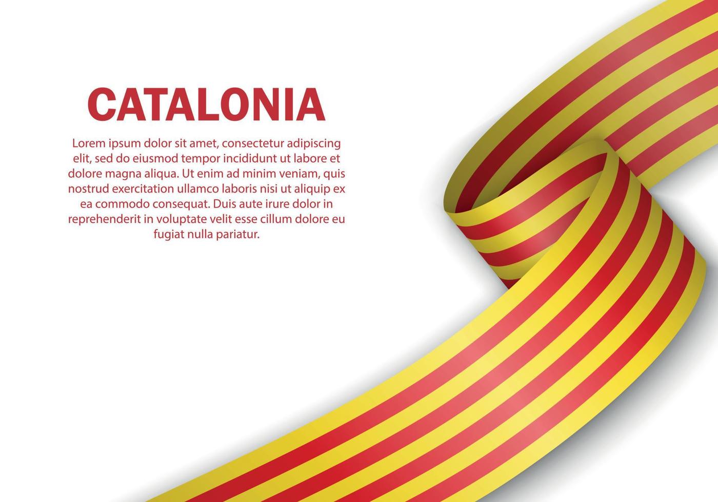 bandera ondeante de cataluña sobre fondo blanco vector