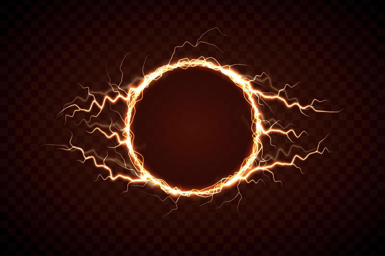 Electric circle with lightning effect vector