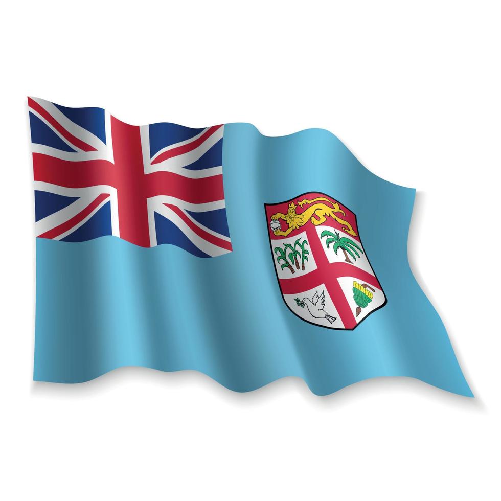 3D Waving Flag. Vector illustration