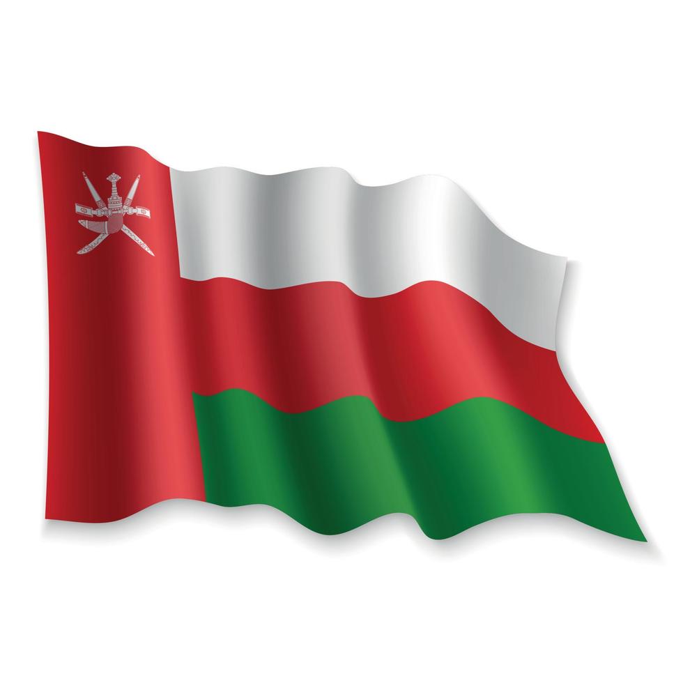 3D Waving Flag. Vector illustration