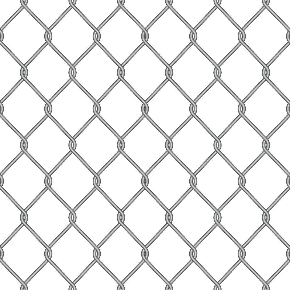 Realistic metal chain link fence vector