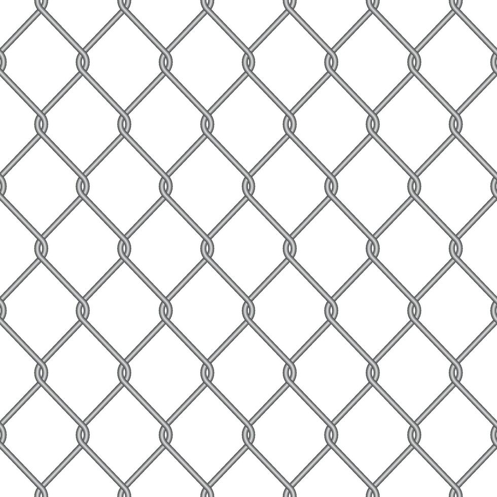 Realistic metal chain link fence vector