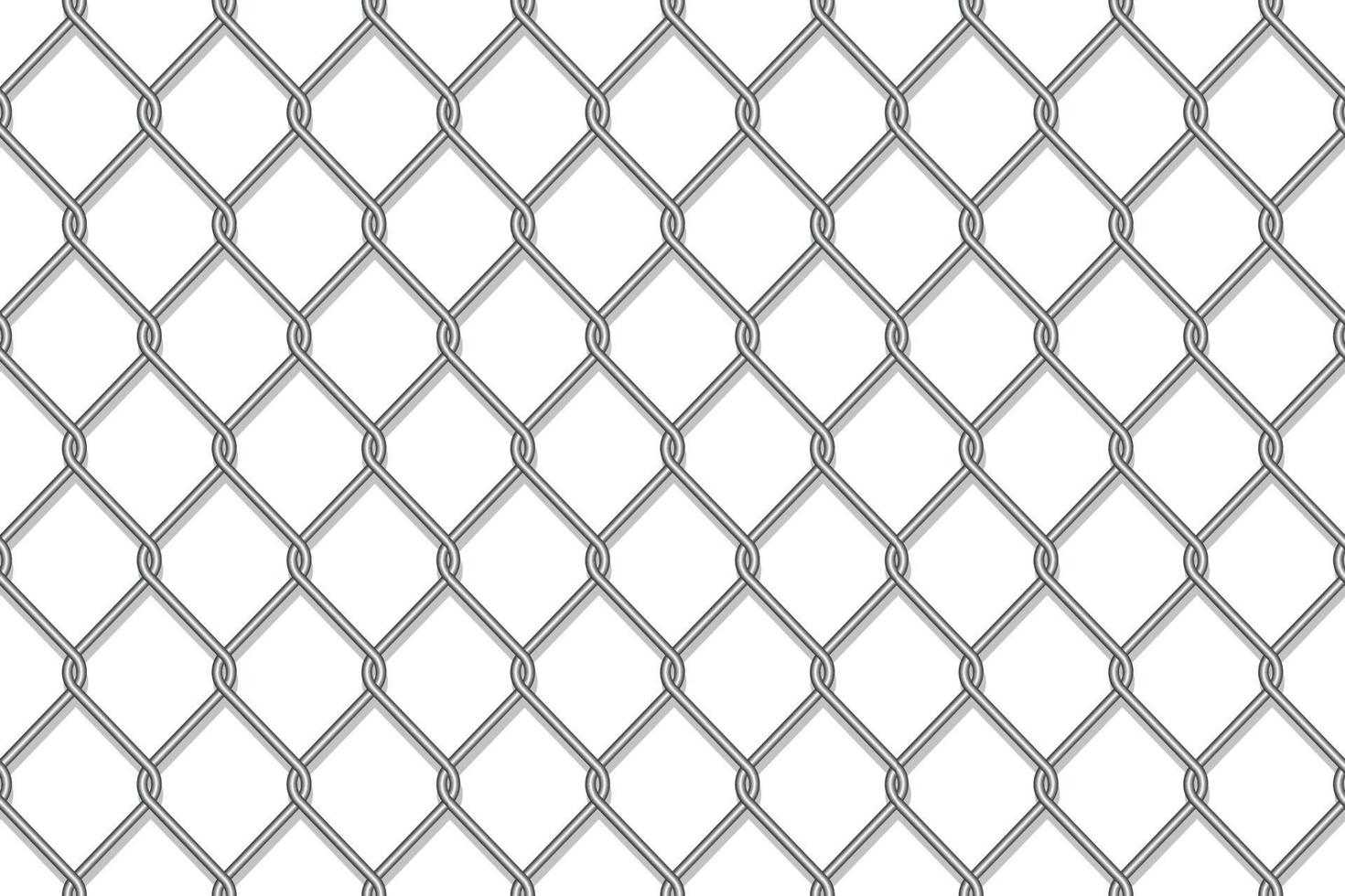 Realistic metal chain link fence vector
