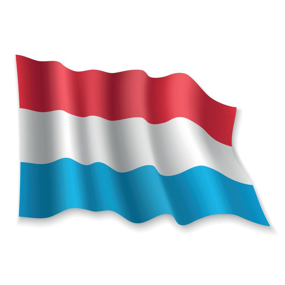 3D Waving Flag. Vector illustration