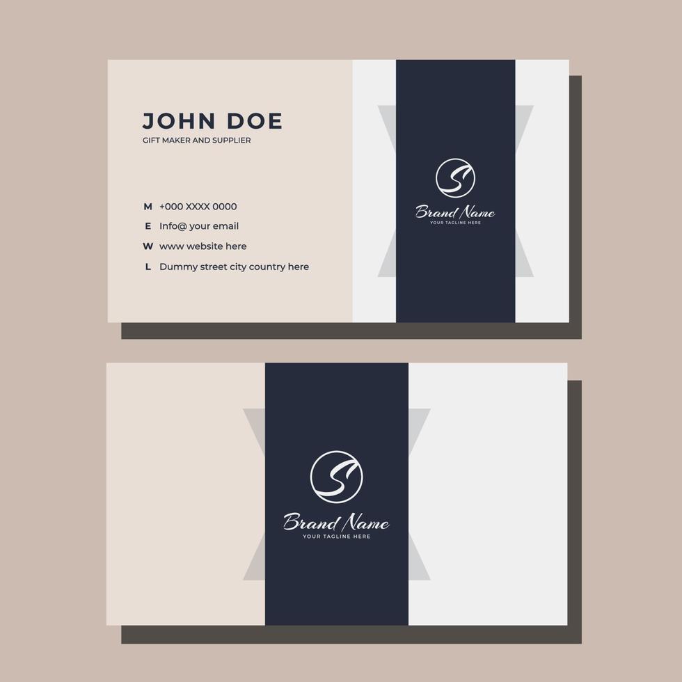 Simple And Minimal Feminine Business Card vector