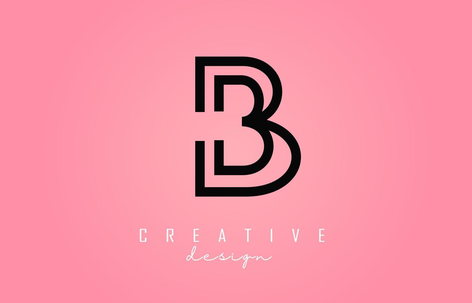 Black B Letter Logo Monogram Vector Design. Creative B Letter Icon with colorful gradient background.