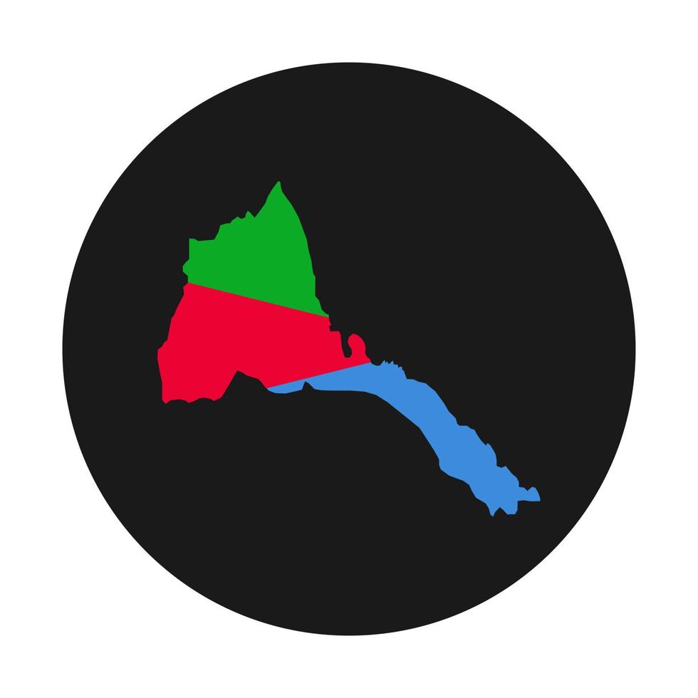 Eritrea map silhouette with flag on black background vector