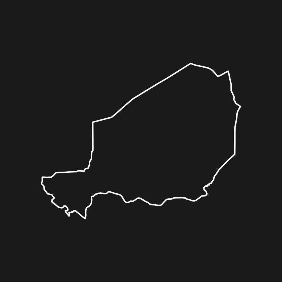 Map of Niger on Black Background vector